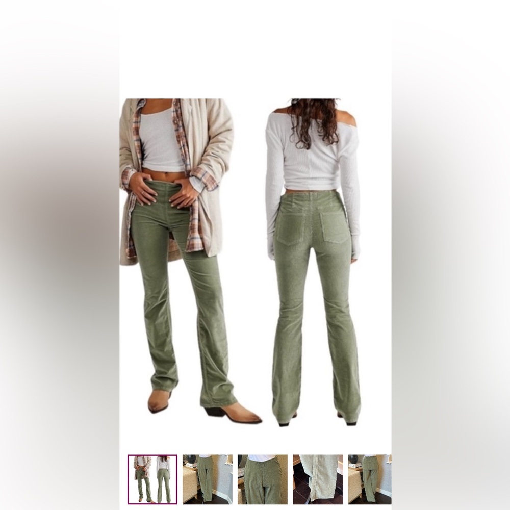 EUC We The Free Jenny High Rise Corduroy Flare Pants with Side Zip size 27